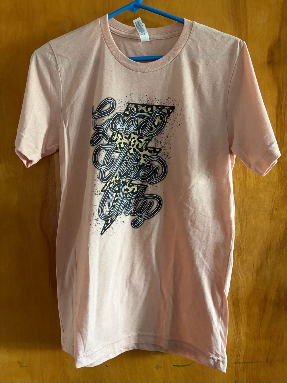 Custom-made by essential tees Good Vibes Only Pink Graphic Tee